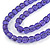 2 Strand Purple Square Resin Bead with Black Cords Necklace - 76cm L - view 3