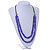 2 Strand Purple Square Resin Bead with Black Cords Necklace - 76cm L - view 2