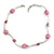 Pink Shell and Glass Bead Necklace In Silver Tone Metal - 42cm L/ 5cm Ext - view 3