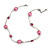 Pink Shell and Glass Bead Necklace In Silver Tone Metal - 42cm L/ 5cm Ext