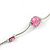 Pink Shell and Glass Bead Necklace In Silver Tone Metal - 42cm L/ 5cm Ext - view 4