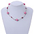 Pink Shell and Glass Bead Necklace In Silver Tone Metal - 42cm L/ 5cm Ext - view 2