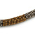 Statement Chunky Grey/ Bronze Beaded Stretch Choker Necklace - 44cm L - view 3