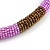 Statement Chunky Bronze/ Bubble Gum Pink Beaded Stretch Choker Style Necklace - 40cm L - view 4