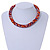 Statement Chunky Orange/ Blue/ Coral/ White Beaded Stretch Choker Necklace - 44cm L - view 2