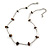 Delicate Brown Semiprecious Stone with Silver Bar Necklace - 42cm L/ 5cm Ext