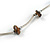 Delicate Brown Semiprecious Stone with Silver Bar Necklace - 42cm L/ 5cm Ext - view 4