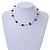 Delicate Brown Semiprecious Stone with Silver Bar Necklace - 42cm L/ 5cm Ext - view 2