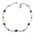 Delicate Black Ceramic Bead with Silver Bar Necklace - 46cm L/ 3cm Ext - view 5