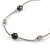 Delicate Black Ceramic Bead with Silver Bar Necklace - 46cm L/ 3cm Ext - view 3
