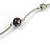 Delicate Black Ceramic Bead with Silver Bar Necklace - 46cm L/ 3cm Ext - view 4