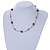 Delicate Black Ceramic Bead with Silver Bar Necklace - 46cm L/ 3cm Ext - view 2