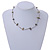 Delicate Grey/ Black Semiprecious Stone with Silver Bar Necklace - 42cm L/ 5cm Ext - view 2