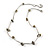 Delicate Grey/ Black Semiprecious Stone with Silver Bar Necklace - 42cm L/ 5cm Ext - view 3