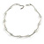 Delicate Transparent Glass Bead with Silver Bar Necklace - 47cm L/ 5cm Ext - view 2