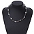 Delicate Transparent Glass Bead with Silver Bar Necklace - 47cm L/ 5cm Ext - view 3