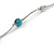 Delicate Ceramic and Acrylic Bead Necklace In Silver Tone (Light Blue) - 45cm L/ 4cm Ext - view 4