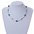 Delicate Ceramic and Acrylic Bead Necklace In Silver Tone (Light Blue) - 45cm L/ 4cm Ext - view 2