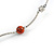 Delicate Ceramic and Acrylic Bead Necklace In Silver Tone (Burnt Orange) - 45cm L/ 4cm Ext - view 4