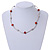 Delicate Ceramic and Acrylic Bead Necklace In Silver Tone (Burnt Orange) - 45cm L/ 4cm Ext - view 2