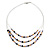 3 Strand Purple/ Orange/ Black Acrylic Bead Wire Layered Necklace - 60cm Long - view 1