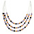3 Strand Purple/ Orange/ Black Acrylic Bead Wire Layered Necklace - 60cm Long - view 3