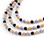 3 Strand Purple/ Orange/ Black Acrylic Bead Wire Layered Necklace - 60cm Long - view 4