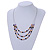 3 Strand Purple/ Orange/ Black Acrylic Bead Wire Layered Necklace - 60cm Long - view 2