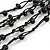 Multistrand Black Wood Beaded Cotton Cord Necklace - 70cm Length - view 3