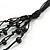 Multistrand Black Wood Beaded Cotton Cord Necklace - 70cm Length - view 4