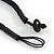 Multistrand Black Wood Beaded Cotton Cord Necklace - 70cm Length - view 5