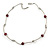 Delicate Ceramic and Acrylic Bead Necklace In Silver Tone (Berry) - 45cm L/ 4cm Ext - view 3