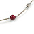 Delicate Ceramic and Acrylic Bead Necklace In Silver Tone (Berry) - 45cm L/ 4cm Ext - view 4