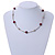 Delicate Ceramic and Acrylic Bead Necklace In Silver Tone (Berry) - 45cm L/ 4cm Ext - view 2