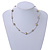 Delicate Ceramic and Acrylic Bead Necklace In Silver Tone (Off White/ Grey) - 45cm L/ 4cm Ext - view 2