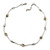 Delicate Ceramic and Acrylic Bead Necklace In Silver Tone (Off White/ Grey) - 45cm L/ 4cm Ext - view 3