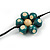Long Green/ Natural Wood Bead Floral Black Cotton Cord Necklace - 116cm Long - view 4