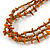 3 Strand Bronze Glass Beads, Burnt Orange Sea Shell Nuggets Necklace - 42cm L/ 3cm Ext - view 3