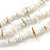 3 Strand White Glass Bead, Natural Sea Shell Necklace - 43cm L/ 4cm Ext - view 4