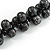 Chunky Wood Bead Cotton Cord Necklace (Black/ Silver) - 66cm L - view 4