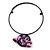 Purple Shell Flower Flex Wire Choker Necklace - Adjustable