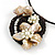 Antique White Shell Flower Flex Wire Choker Necklace - Adjustable - view 4