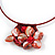 Red Shell Flower Flex Wire Choker Necklace - Adjustable - view 3