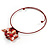 Red Shell Flower Flex Wire Choker Necklace - Adjustable - view 4