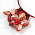 Red Shell Flower Flex Wire Choker Necklace - Adjustable - view 5