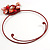 Red Shell Flower Flex Wire Choker Necklace - Adjustable - view 6