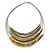 Multistrand Layered Wire Glass and Acrylic Bead Necklace In Silver Tone (Grey/ Gold) - 56cm L
