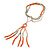 Long Glass/ Acrylic Bead Tassel Necklace (Silver, Coral) - 84cm L/ 12cm Tassel - view 3