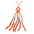 Long Glass/ Acrylic Bead Tassel Necklace (Silver, Coral) - 84cm L/ 12cm Tassel - view 4