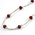 Ox Blood Crystal Beaded Necklace In Silver Tone Metal - 66cm L - view 3